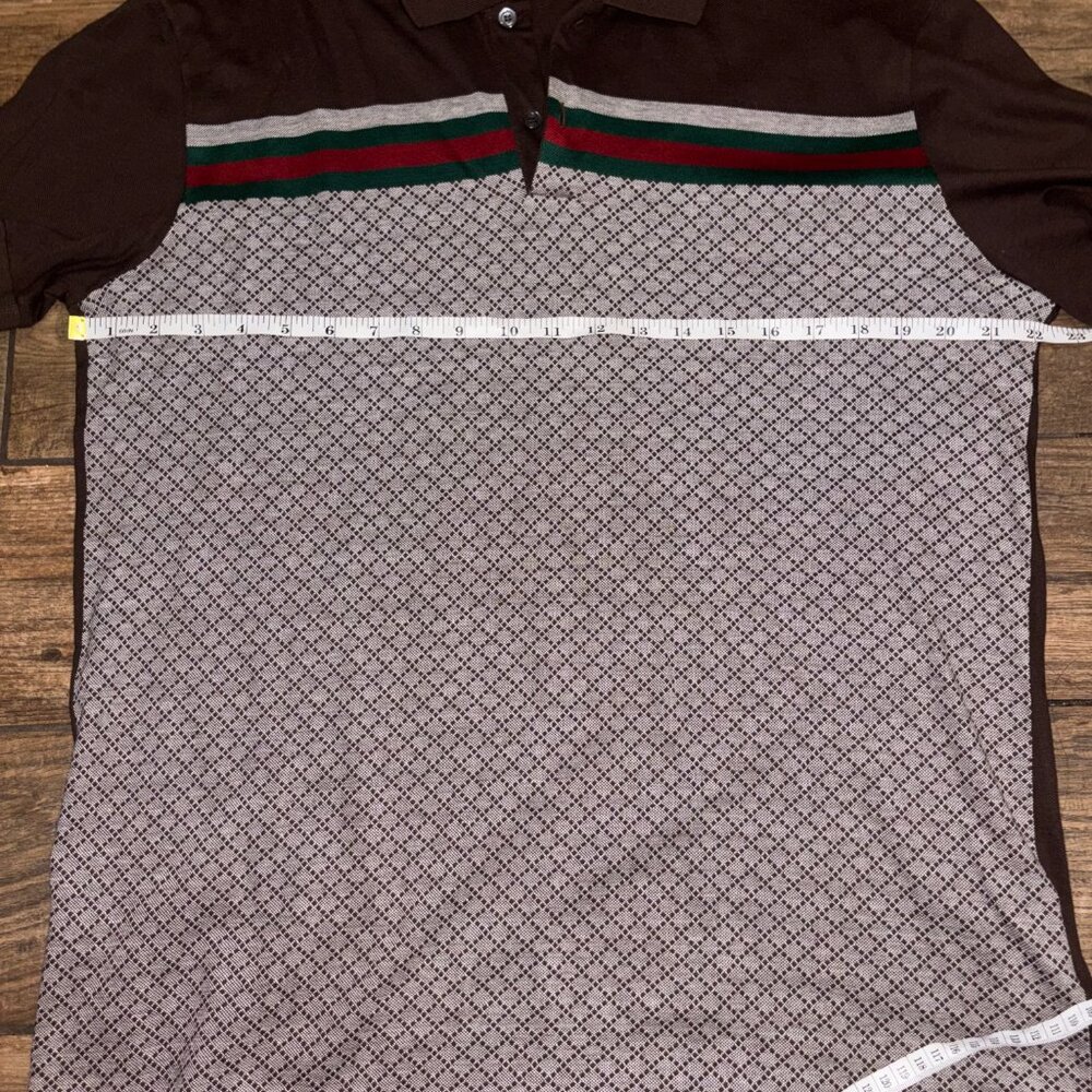 FREE SHIPPING Gucci Piquet Monogram Polo Style Shirt - Picture 8 of 10